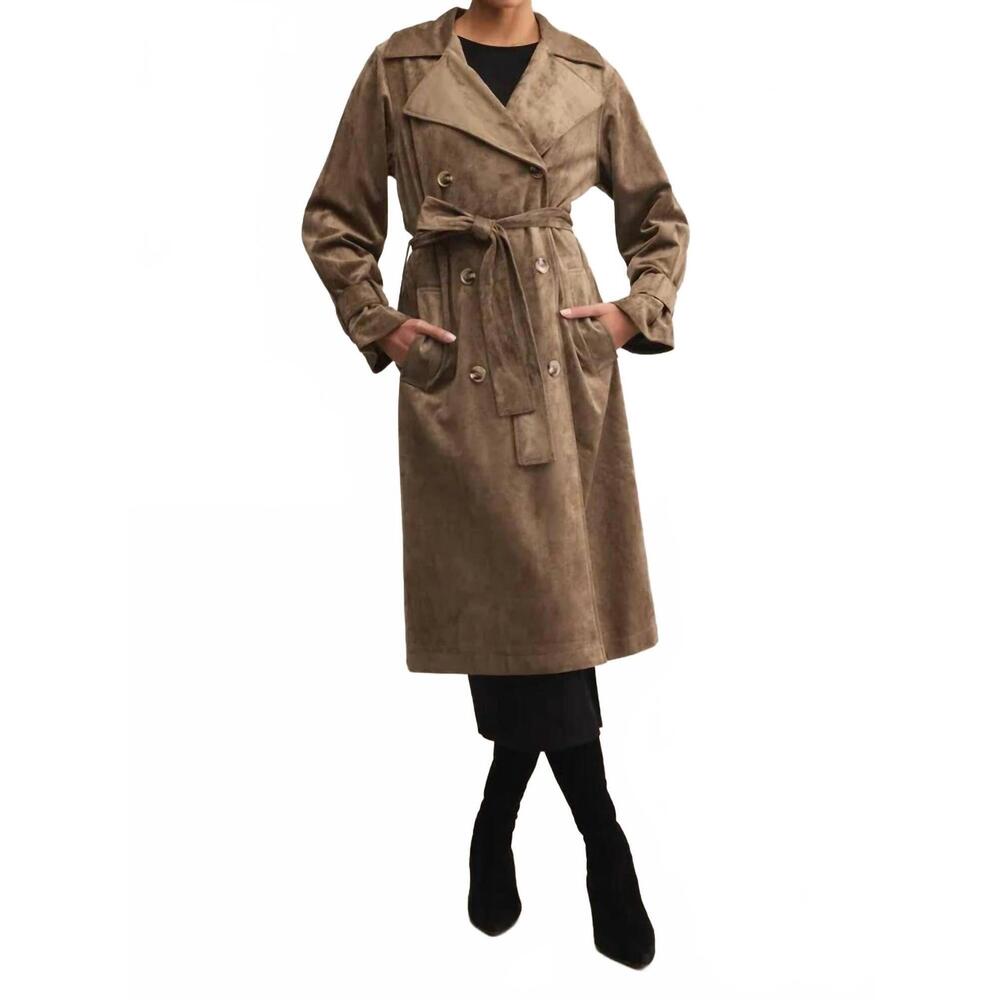 NEW Z SUPPLY dorian suede trench coat in retreat